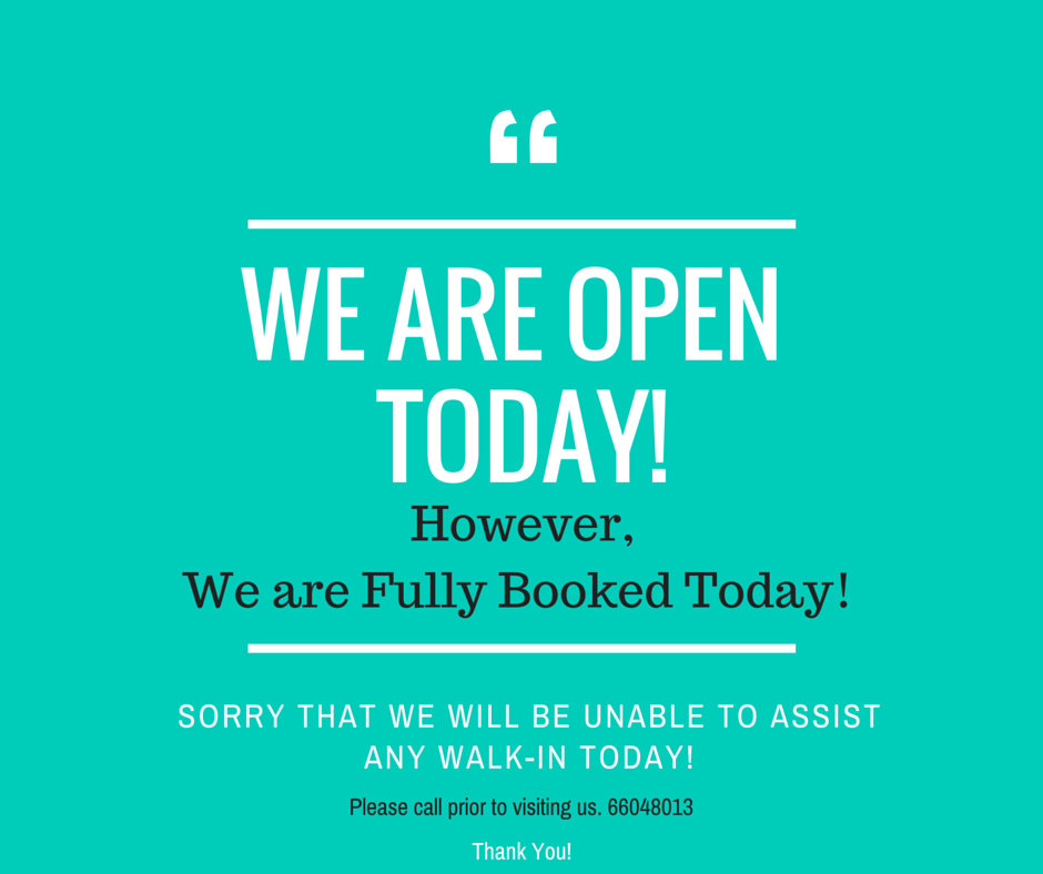 We are Open on Public Holiday but we are Fully Booked Today! Bridal