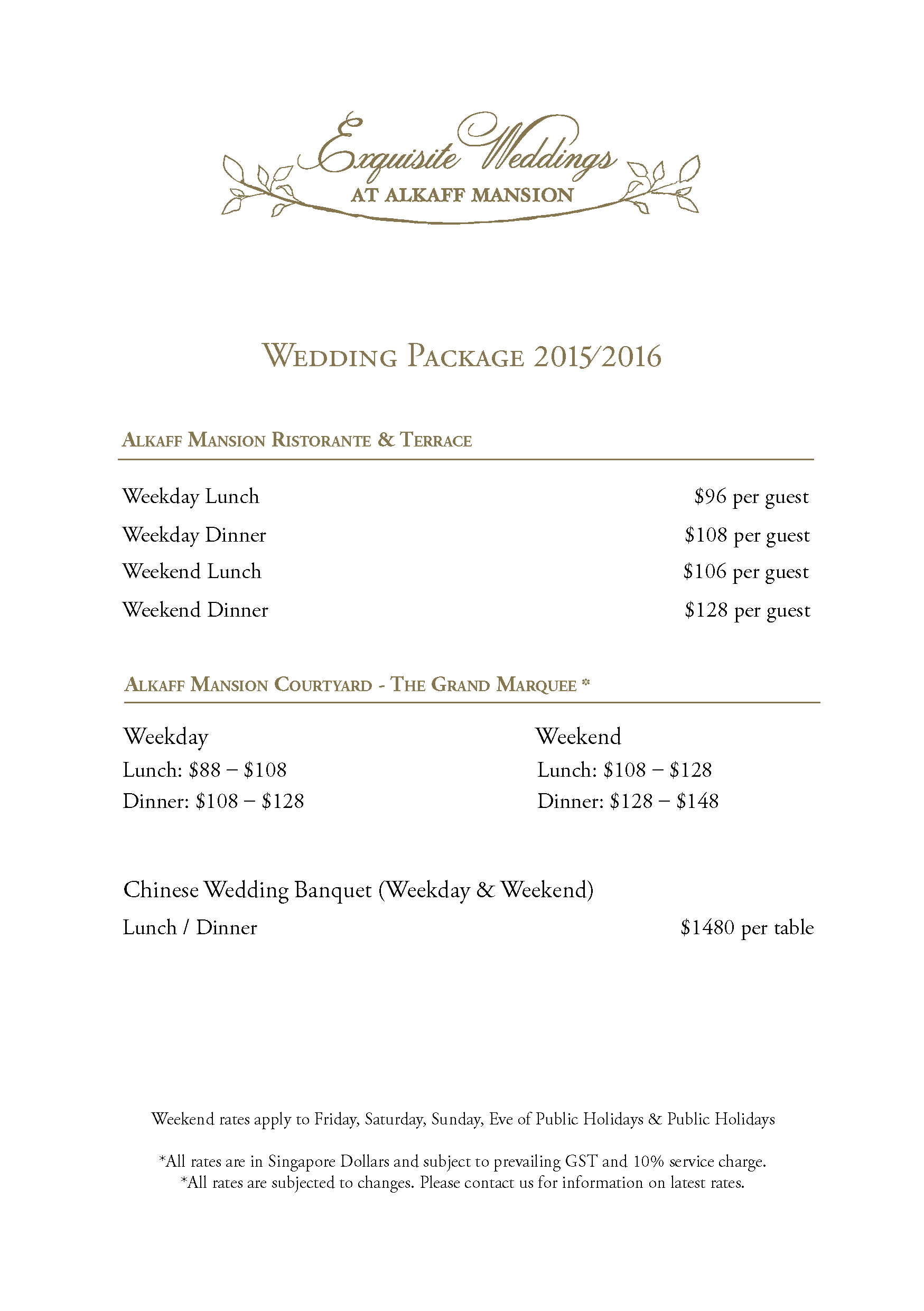 Alkaff Mansion Ristorante Wedding Venue Dream Alkaff Mansion Ristorante Wedding Venue 2016 Singapore Bridal Planner Dream Boutique Rate Card 2017 Package